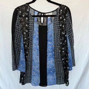 Floral Black and Blue Blose